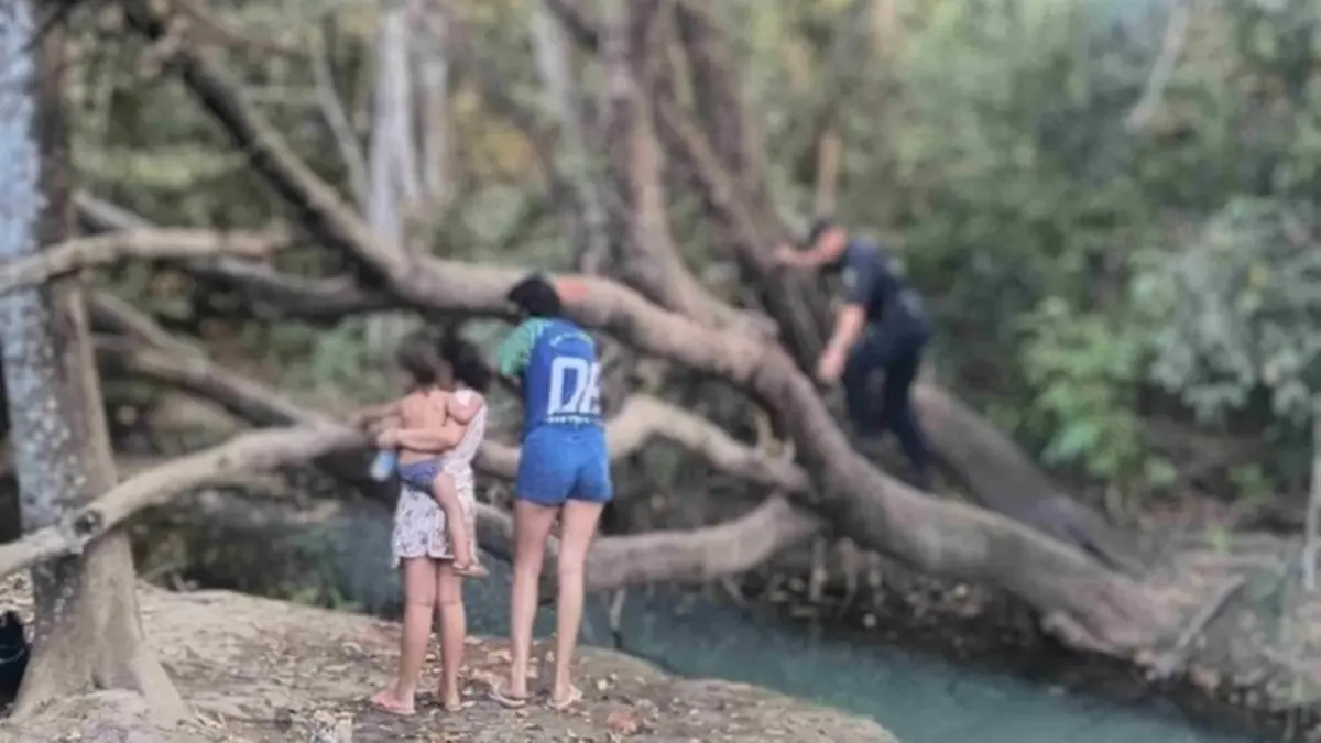 Guardas resgatam crianças que pularam em córrego para salvar bebê em Formosa (GO)