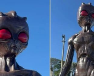 Varginha inaugura estátua de 4 metros de ET