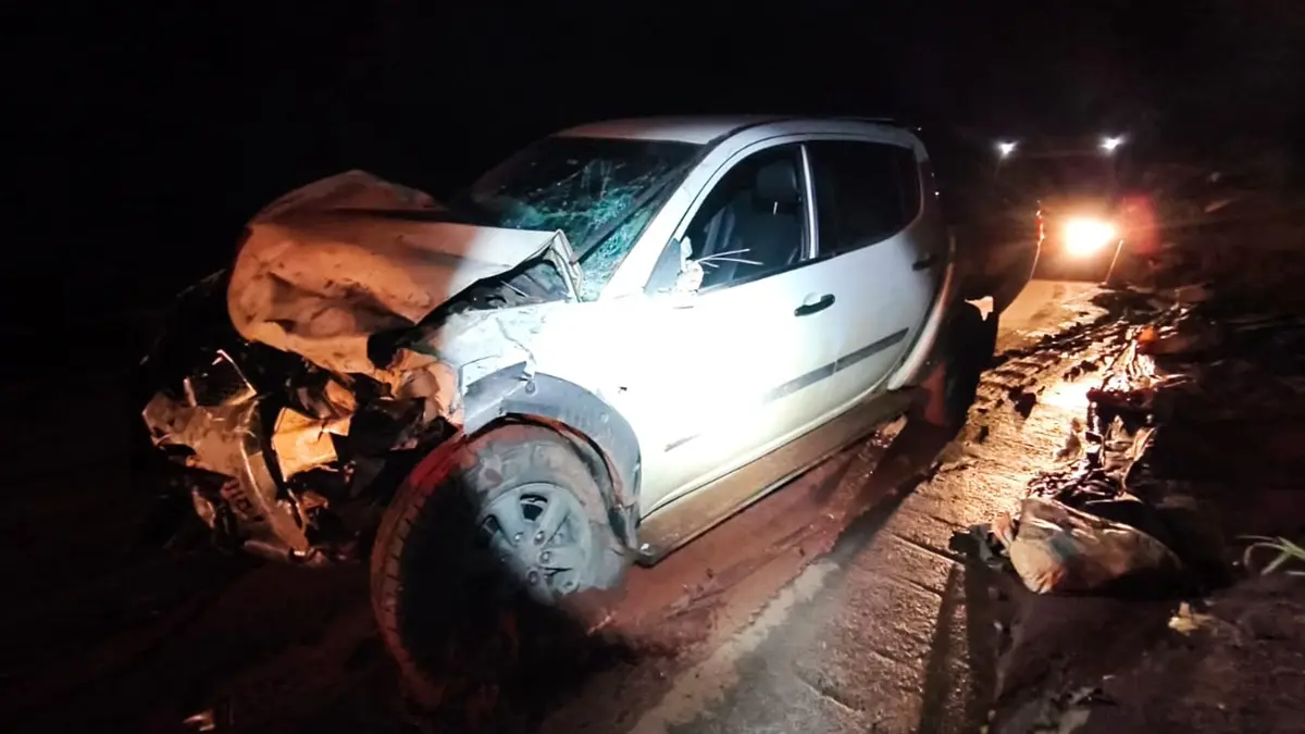 Micro-ônibus e caminhonete batem de frente entre Uruaçu e Goiânia