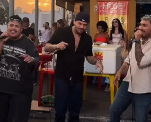 Zé Felipe grava clipe em bar da Vila Redenção, em Goiânia