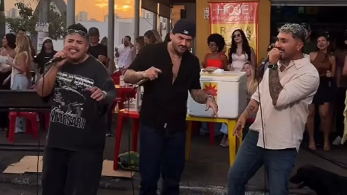 Zé Felipe grava clipe em bar da Vila Redenção, em Goiânia