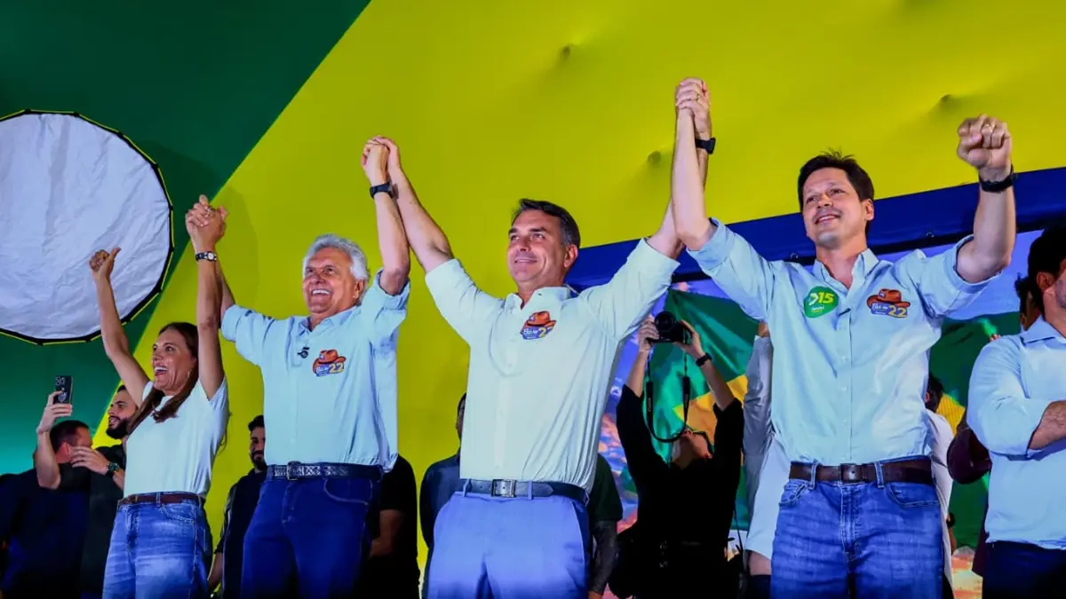 Daniel Vilela e Caiado declaram apoio a Flávio Bolsonaro no segundo turno